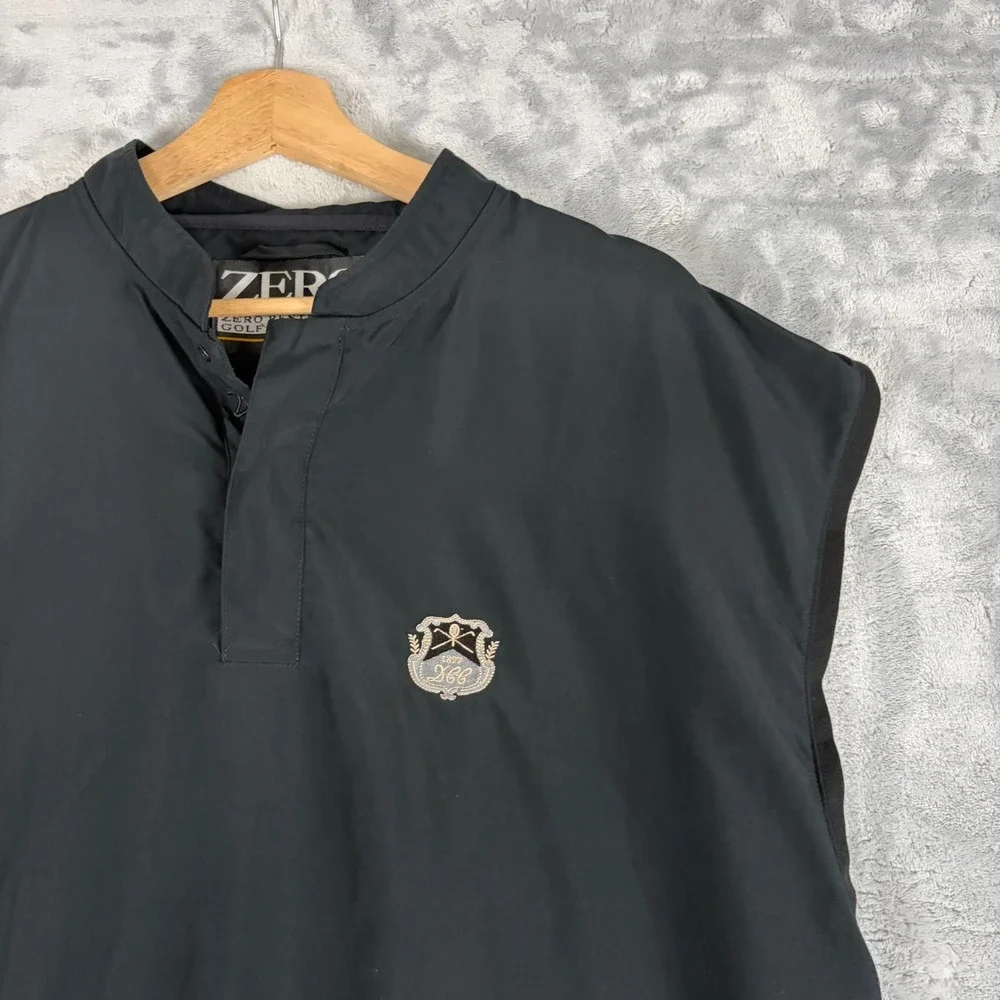 Vtg Zero Restriction Golf Vest Dayton CC Logo Mens Large Quarter Snap USA
